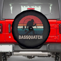 Retro Bigfoot Fishing Spare Tire Cover Funny Retro Sasquatch Bassquatch Fisherman - Wonder Print Shop