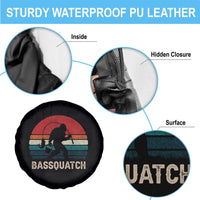 Retro Bigfoot Fishing Spare Tire Cover Funny Retro Sasquatch Bassquatch Fisherman - Wonder Print Shop
