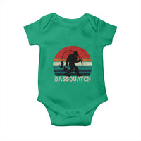 Retro Bigfoot Fishing Baby Onesie Funny Retro Sasquatch Bassquatch Fisherman - Wonder Print Shop