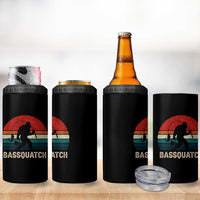 Retro Bigfoot Fishing 4 in 1 Can Cooler Tumbler Funny Retro Sasquatch Bassquatch Fisherman - Wonder Print Shop