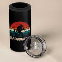 Retro Bigfoot Fishing 4 in 1 Can Cooler Tumbler Funny Retro Sasquatch Bassquatch Fisherman - Wonder Print Shop