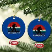 Retro Bigfoot Fishing Ceramic Ornament Funny Retro Sasquatch Bassquatch Fisherman - Wonder Print Shop