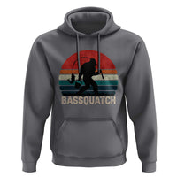 Retro Bigfoot Fishing Hoodie Funny Retro Sasquatch Bassquatch Fisherman - Wonder Print Shop
