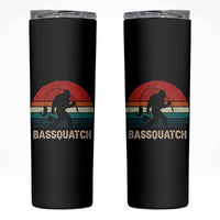 Retro Bigfoot Fishing Skinny Tumbler Funny Retro Sasquatch Bassquatch Fisherman - Wonder Print Shop