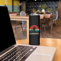 Retro Bigfoot Fishing Skinny Tumbler Funny Retro Sasquatch Bassquatch Fisherman - Wonder Print Shop