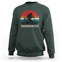 Retro Bigfoot Fishing Sweatshirt Funny Retro Sasquatch Bassquatch Fisherman - Wonder Print Shop