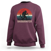 Retro Bigfoot Fishing Sweatshirt Funny Retro Sasquatch Bassquatch Fisherman - Wonder Print Shop