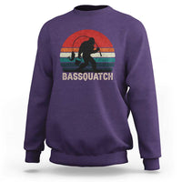 Retro Bigfoot Fishing Sweatshirt Funny Retro Sasquatch Bassquatch Fisherman - Wonder Print Shop