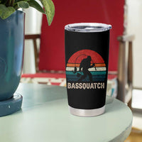 Retro Bigfoot Fishing Tumbler Cup Funny Retro Sasquatch Bassquatch Fisherman - Wonder Print Shop
