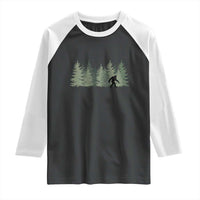 Bigfoot In The Forest Sasquatch Yeti Raglan Shirt - Wonder Print Shop