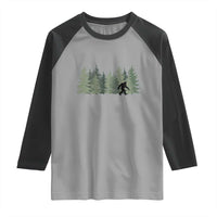 Bigfoot In The Forest Sasquatch Yeti Raglan Shirt - Wonder Print Shop