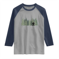Bigfoot In The Forest Sasquatch Yeti Raglan Shirt - Wonder Print Shop