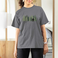 Bigfoot In The Forest Sasquatch Yeti T Shirt For Women - Wonder Print Shop