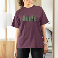 Bigfoot In The Forest Sasquatch Yeti T Shirt For Women - Wonder Print Shop