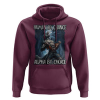 Human By Chance Alpha By Choice Wolf Hoodie Vintage 90s Style Wolf Sigma Emo Meme - Wonder Print Shop