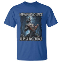 Human By Chance Alpha By Choice Wolf T Shirt Vintage 90s Style Wolf Sigma Emo Meme - Wonder Print Shop