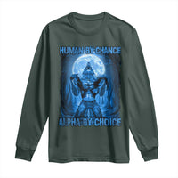 Funny Human By Chance Alpha By Choice Long Sleeve Shirt Vintage 90s Alpha Wolf