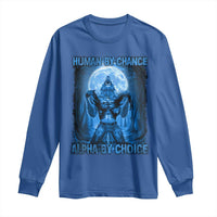 Funny Human By Chance Alpha By Choice Long Sleeve Shirt Vintage 90s Alpha Wolf
