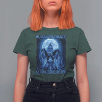 Funny Human By Chance Alpha By Choice T Shirt For Women Vintage 90s Alpha Wolf - Wonder Print Shop