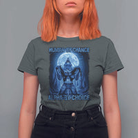 Funny Human By Chance Alpha By Choice T Shirt For Women Vintage 90s Alpha Wolf - Wonder Print Shop