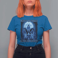 Funny Human By Chance Alpha By Choice T Shirt For Women Vintage 90s Alpha Wolf - Wonder Print Shop