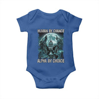 Funny Human By Chance Alpha By Choice Baby Onesie Alpha Wolf
