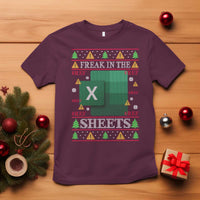 Funny Christmas Freak In The Sheets T Shirt Excel Spreadsheets Office Ugly Christmas Accountant Gift - Wonder Print Shop