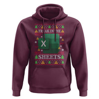 Funny Christmas Freak In The Sheets Hoodie Excel Spreadsheets Office Ugly Christmas Accountant Gift