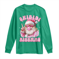 Skibidi Rizzmas Christmas Long Sleeve Shirt Rizz Santa Pink Bubble Gum Funny Xmas Girl Kids Gen Alpha