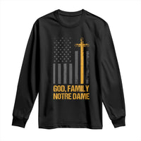 God First Family Second Then Notre Dame Long Sleeve Shirt US Flag