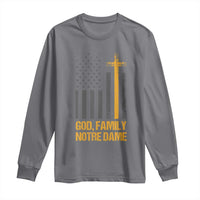 God First Family Second Then Notre Dame Long Sleeve Shirt US Flag