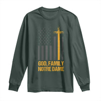 God First Family Second Then Notre Dame Long Sleeve Shirt US Flag