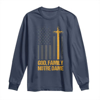 God First Family Second Then Notre Dame Long Sleeve Shirt US Flag