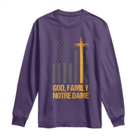 God First Family Second Then Notre Dame Long Sleeve Shirt US Flag