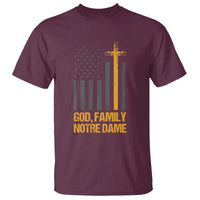 God First Family Second Then Notre Dame T Shirt US Flag