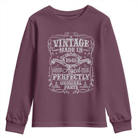 80th Birthday Gift Youth Sweatshirt Vintage Born 1945 Turning 80 Year Old - Wonder Print Shop