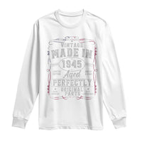 Vintage 1945 Long Sleeve Shirt Aged Perfectly 80th Birthday Gift American Flag - Wonder Print Shop