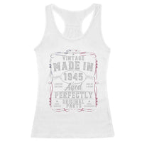 Vintage 1945 Racerback Tank Top Aged Perfectly 80th Birthday Gift American Flag - Wonder Print Shop