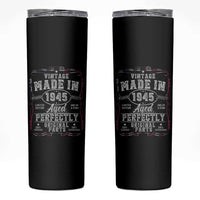 Vintage 1945 Skinny Tumbler Aged Perfectly 80th Birthday Gift American Flag - Wonder Print Shop