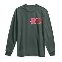 Personalized Registered Nurse Long Sleeve Shirt Custom Name Cute Nurse Gift Valentines Day Heart
