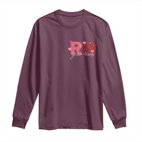 Personalized Registered Nurse Long Sleeve Shirt Custom Name Cute Nurse Gift Valentines Day Heart