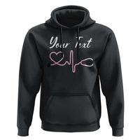 Personalized Nurse Hoodie Custom Name Nurse Gift Heartbeat Valentines Day Heart