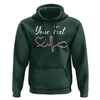 Personalized Nurse Hoodie Custom Name Nurse Gift Heartbeat Valentines Day Heart