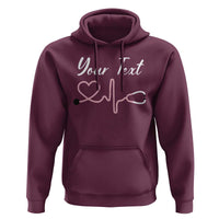 Personalized Nurse Hoodie Custom Name Nurse Gift Heartbeat Valentines Day Heart