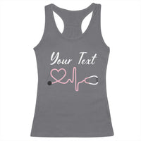 Personalized Nurse Racerback Tank Top Custom Name Nurse Gift Heartbeat Valentines Day Heart
