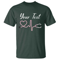 Personalized Nurse T Shirt Custom Name Nurse Gift Heartbeat Valentines Day Heart