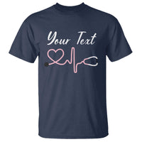 Personalized Nurse T Shirt Custom Name Nurse Gift Heartbeat Valentines Day Heart