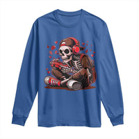 Valentine Skeleton Gamer Long Sleeve Shirt Video Gaming Kids Boys