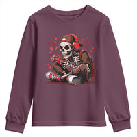 Valentine Skeleton Gamer Youth Sweatshirt Video Gaming Kids Boys