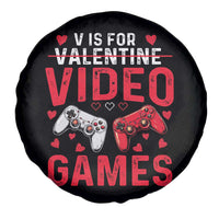 Funny Valentines Gamer Spare Tire Cover V is for Video Games - Wonder Print Shop
